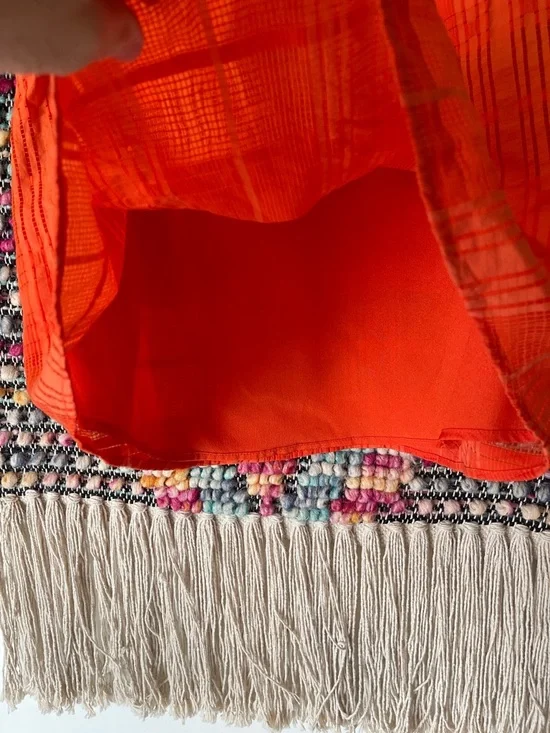 THML Bright Orange Ruffle Sleeve Blouse - Picture 6 of 7